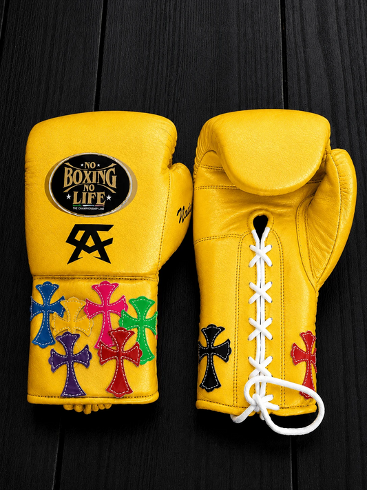 Custom No Boxing No Life (NBNL) Chrome Hearts Inspired Premium Leather Boxing Gloves | Multiple Colors Available