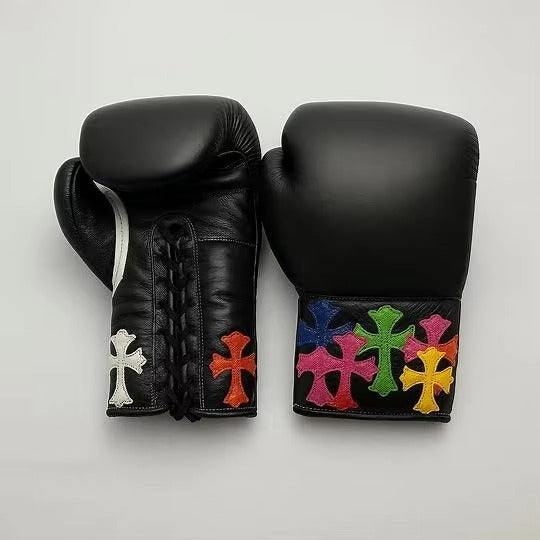 Pro Crucifix Boxing Gloves — multi-color Leather  Cross Wrist Design | Custom Build | Boxing Forge