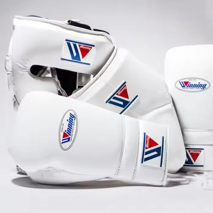 Boxing Forge Pure White Elite Boxing Set | White Leather Gloves, Headgear & Groin Guard | Pro Training & Sparring Kit