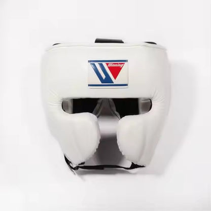 Boxing Forge Pure White Elite Boxing Set | White Leather Gloves, Headgear & Groin Guard | Pro Training & Sparring Kit