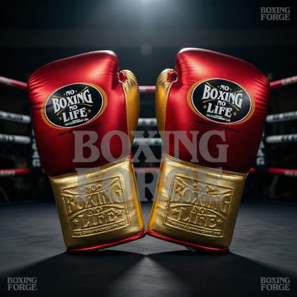 Red & Gold Boxing Gloves – Premium Leather Fight Gloves – Luxury Training  Sparring Gear – Pro Style Boxing Equipment