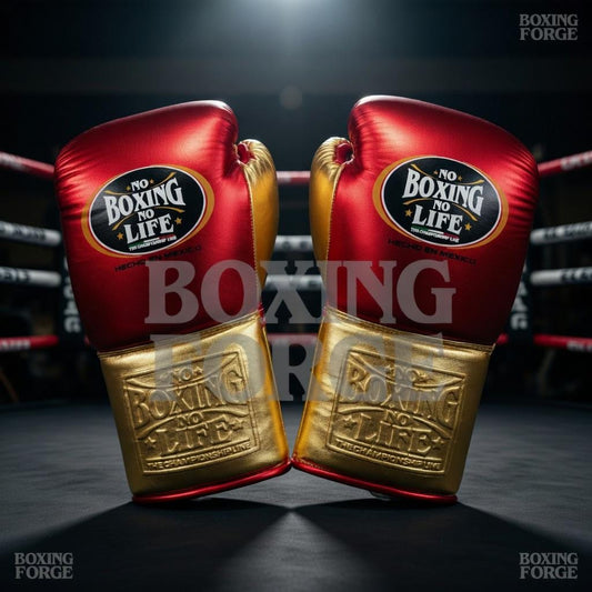 Red & Gold Boxing Gloves – Premium Leather Fight Gloves – Luxury Training  Sparring Gear – Pro Style Boxing Equipment