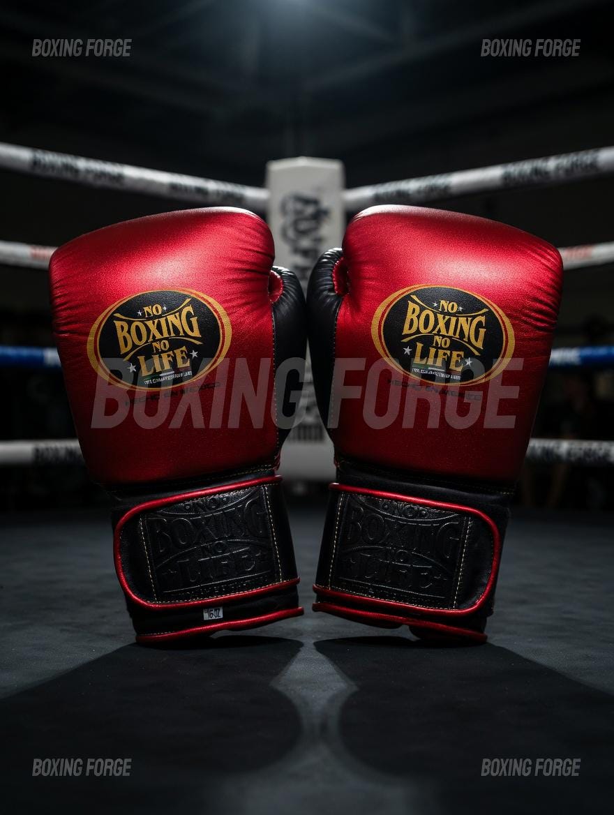 Premium Red & Black Boxing Gloves | No Boxing No Life Style | Pro Training Gloves | Custom Name Available | Handmade Quality Gear