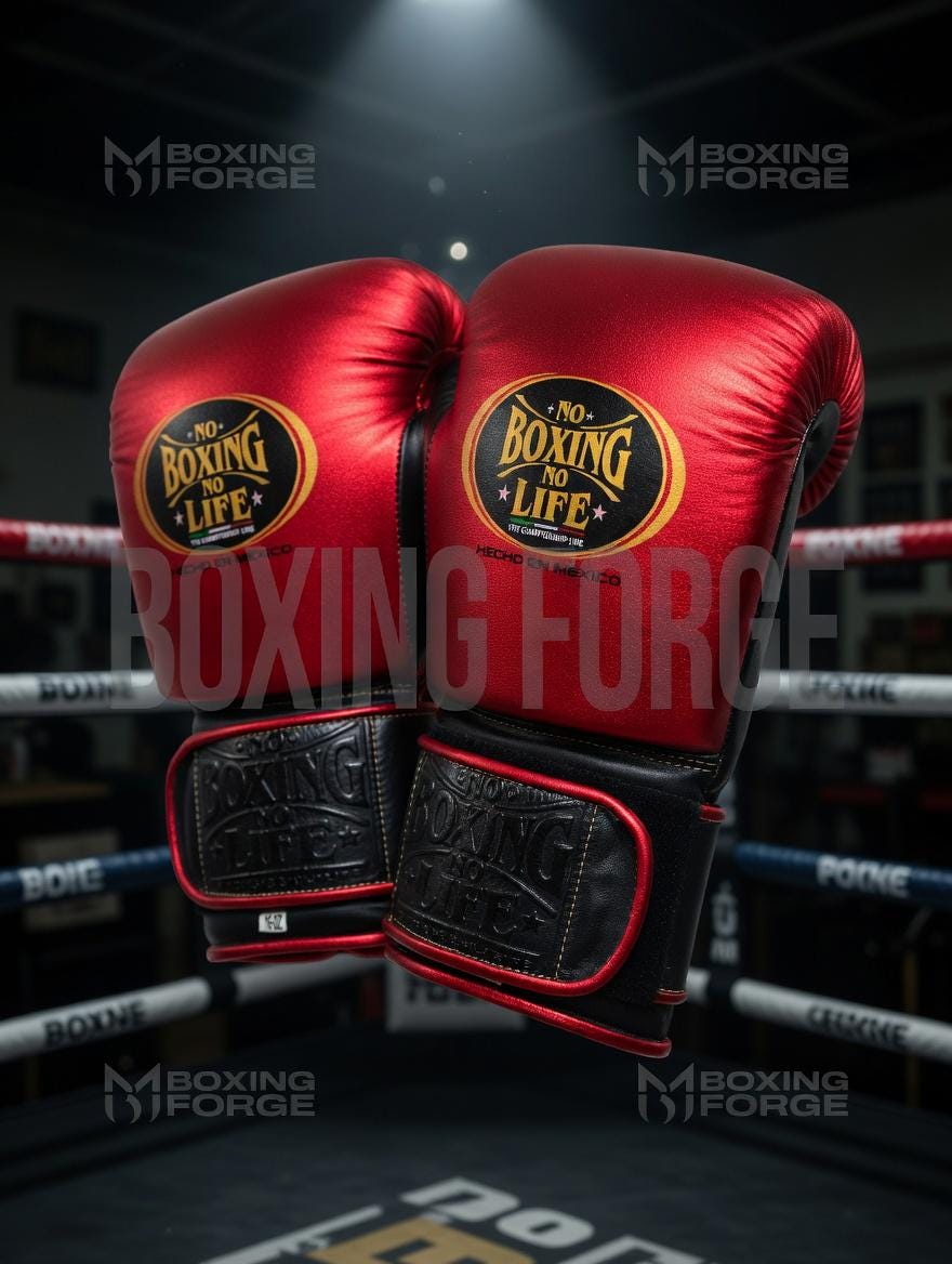 Premium Red & Black Boxing Gloves | No Boxing No Life Style | Pro Training Gloves | Custom Name Available | Handmade Quality Gear