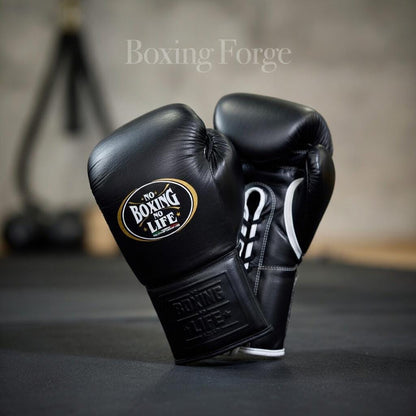 No Boxing No Life Metallic Training Gloves, Premium Genuine Leather Custom Color Sparring Gear