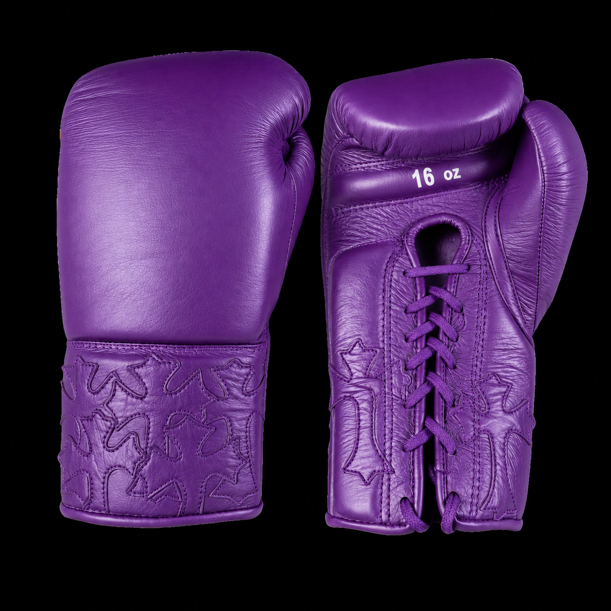All-multi color same  Lace-Up Boxing Gloves – Genuine Leather with Embossed Cross Design
