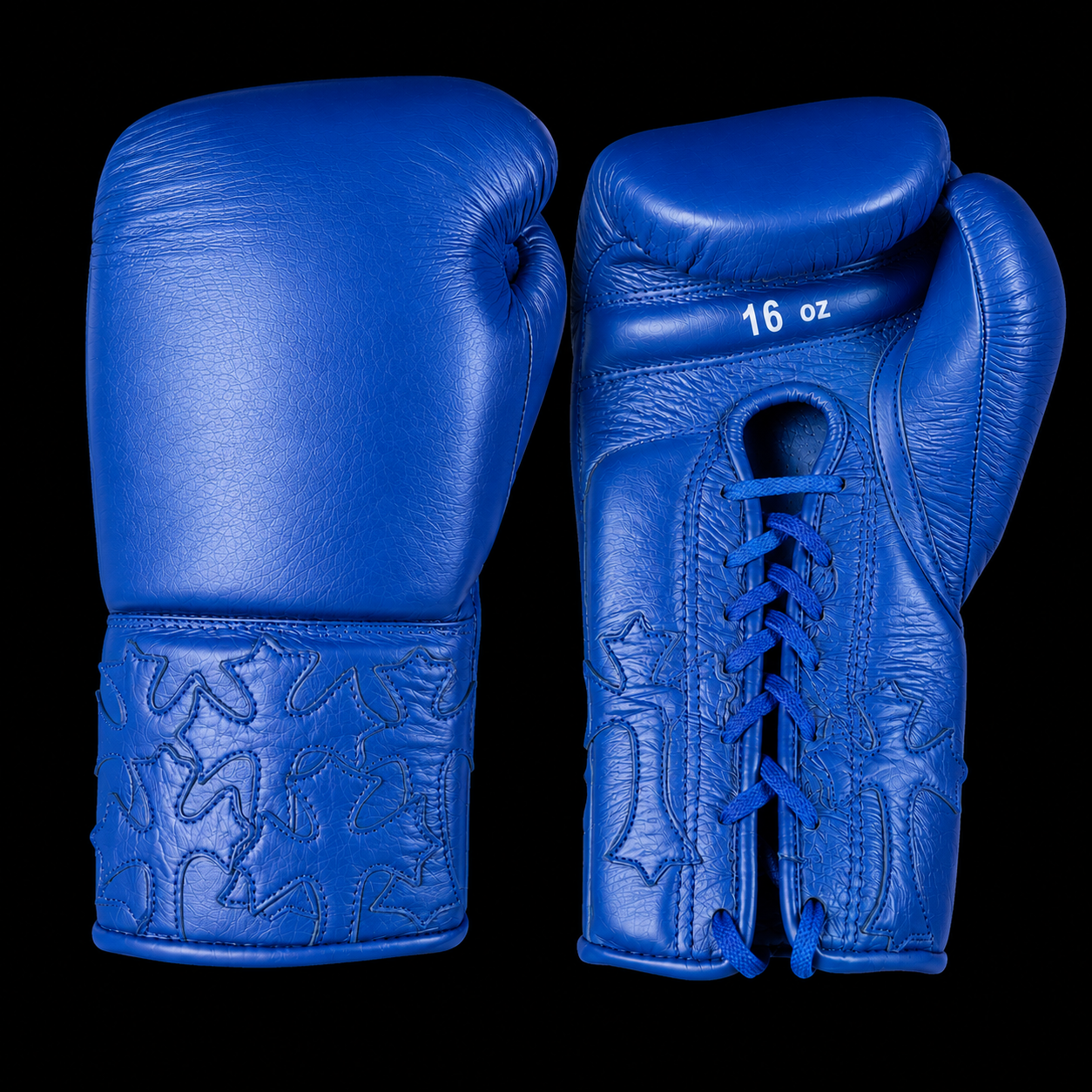 All-multi color same  Lace-Up Boxing Gloves – Genuine Leather with Embossed Cross Design