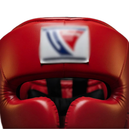 Full Face Boxing Head Guard — Red Leather | Cheek Protector  | Sparring & Training | S M L XL | Boxing Forge