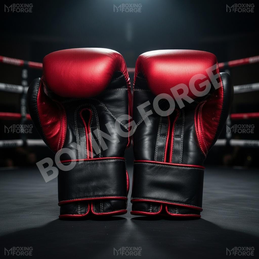 Premium Red & Black Boxing Gloves | No Boxing No Life Style | Pro Training Gloves | Custom Name Available | Handmade Quality Gear