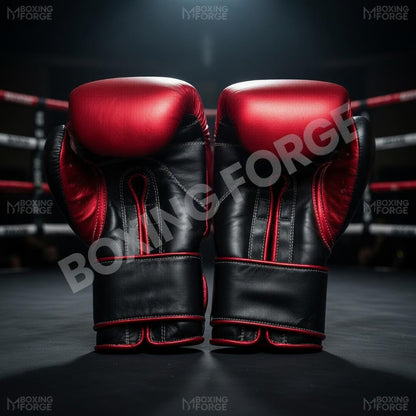 Premium Red & Black Boxing Gloves | No Boxing No Life Style | Pro Training Gloves | Custom Name Available | Handmade Quality Gear