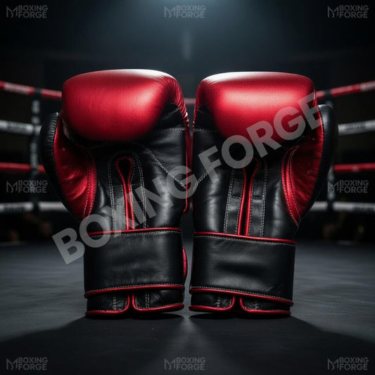 Premium Red & Black Boxing Gloves | No Boxing No Life Style | Pro Training Gloves | Custom Name Available | Handmade Quality Gear