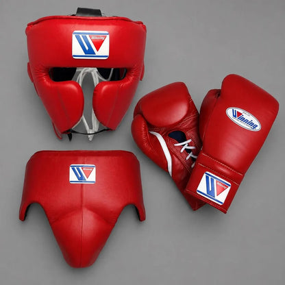 Boxing Forge Pure White Elite Boxing Set | White Leather Gloves, Headgear & Groin Guard | Pro Training & Sparring Kit