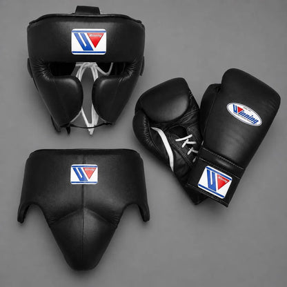 Boxing Forge Pure White Elite Boxing Set | White Leather Gloves, Headgear & Groin Guard | Pro Training & Sparring Kit