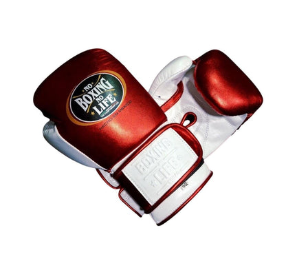 No Boxing No Life Leather Training Gloves, Pro Sparring Gear, Genuine Cowhide, Lace-Up/Velcro winning boxing gloves