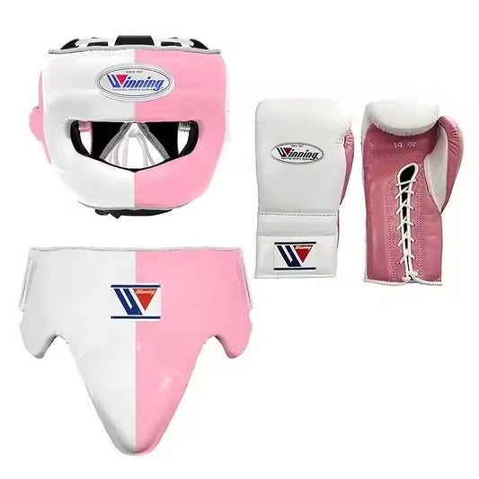 Boxing Forge Emerald Elite Boxing Set |  Leather Gloves, Headgear & Groin Guard | Pro Training & Sparring Kit