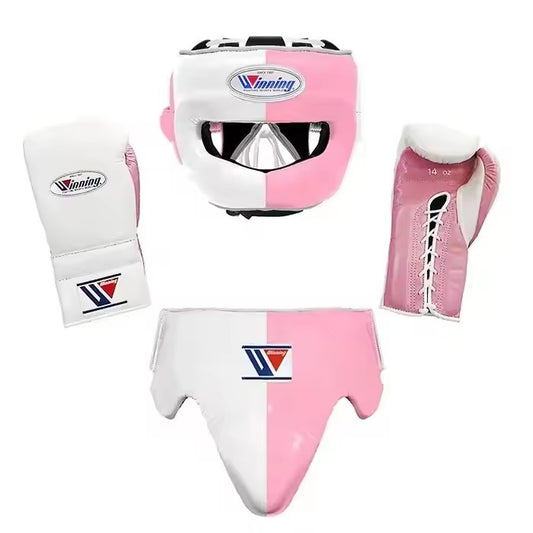 Boxing Forge Emerald Elite Boxing Set |  Leather Gloves, Headgear & Groin Guard | Pro Training & Sparring Kit