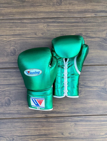 Winning Metallic Green Full Boxing Set – Full Face Headgear, Boxing Gloves & Premium Training Equipment