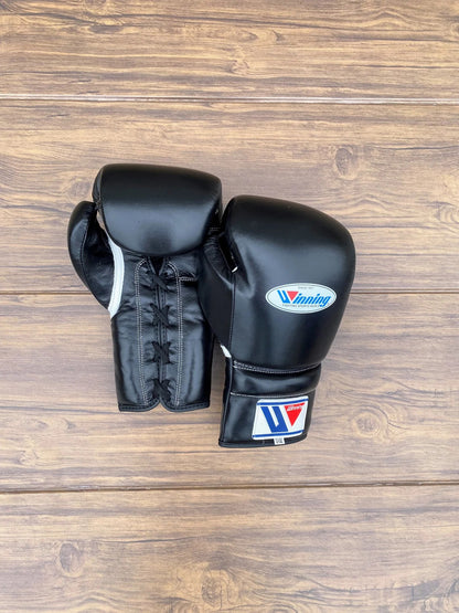 Winning Black Boxing Set – Premium Boxing Gloves, Headgear & Training Equipment