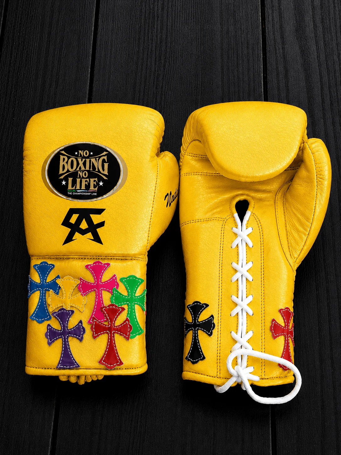 Custom No Boxing No Life (NBNL) Chrome Hearts Inspired Premium Leather Boxing Gloves | Multiple Colors Available