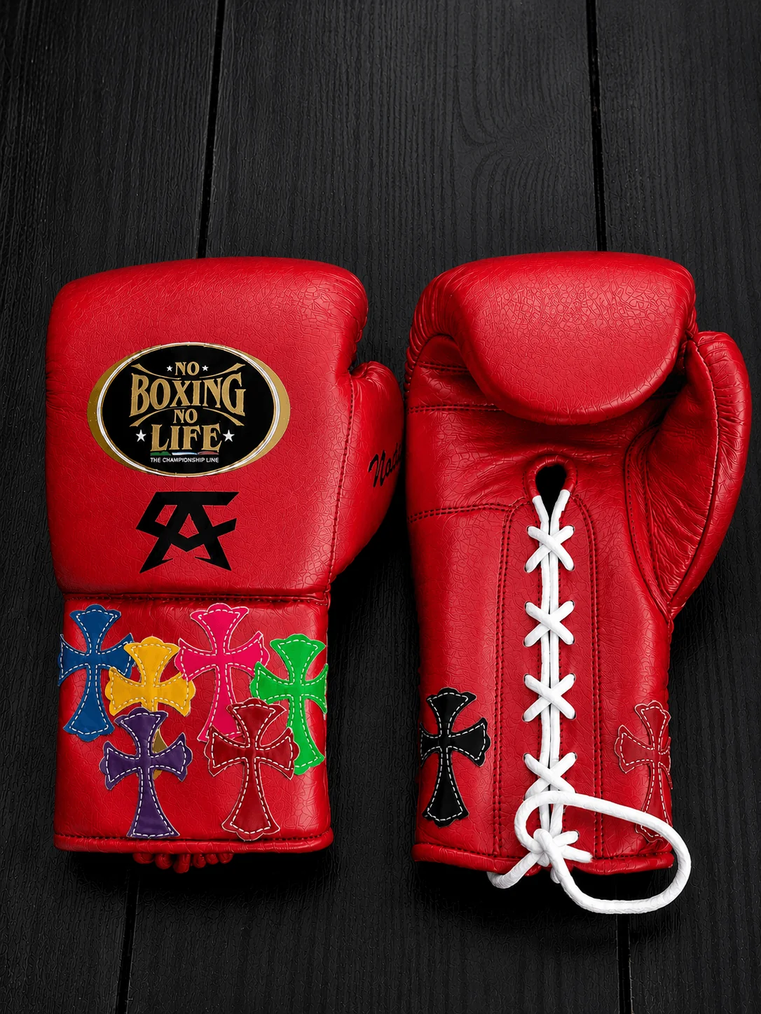 Custom No Boxing No Life (NBNL) Chrome Hearts Inspired Premium Leather Boxing Gloves | Multiple Colors Available