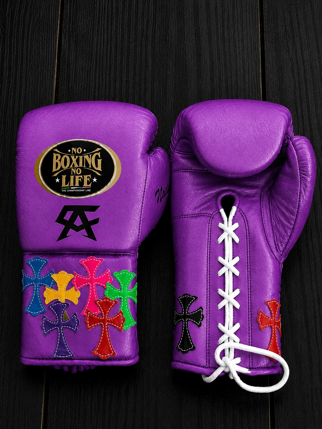 Custom No Boxing No Life (NBNL) Chrome Hearts Inspired Premium Leather Boxing Gloves | Multiple Colors Available