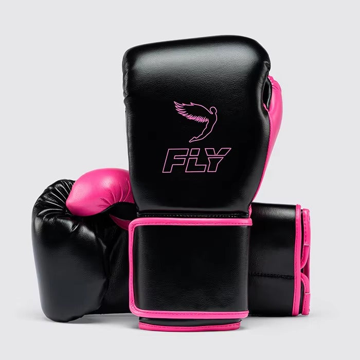 Premium Black/Pink Boxing Gloves – Professional Training & Sparring Gloves