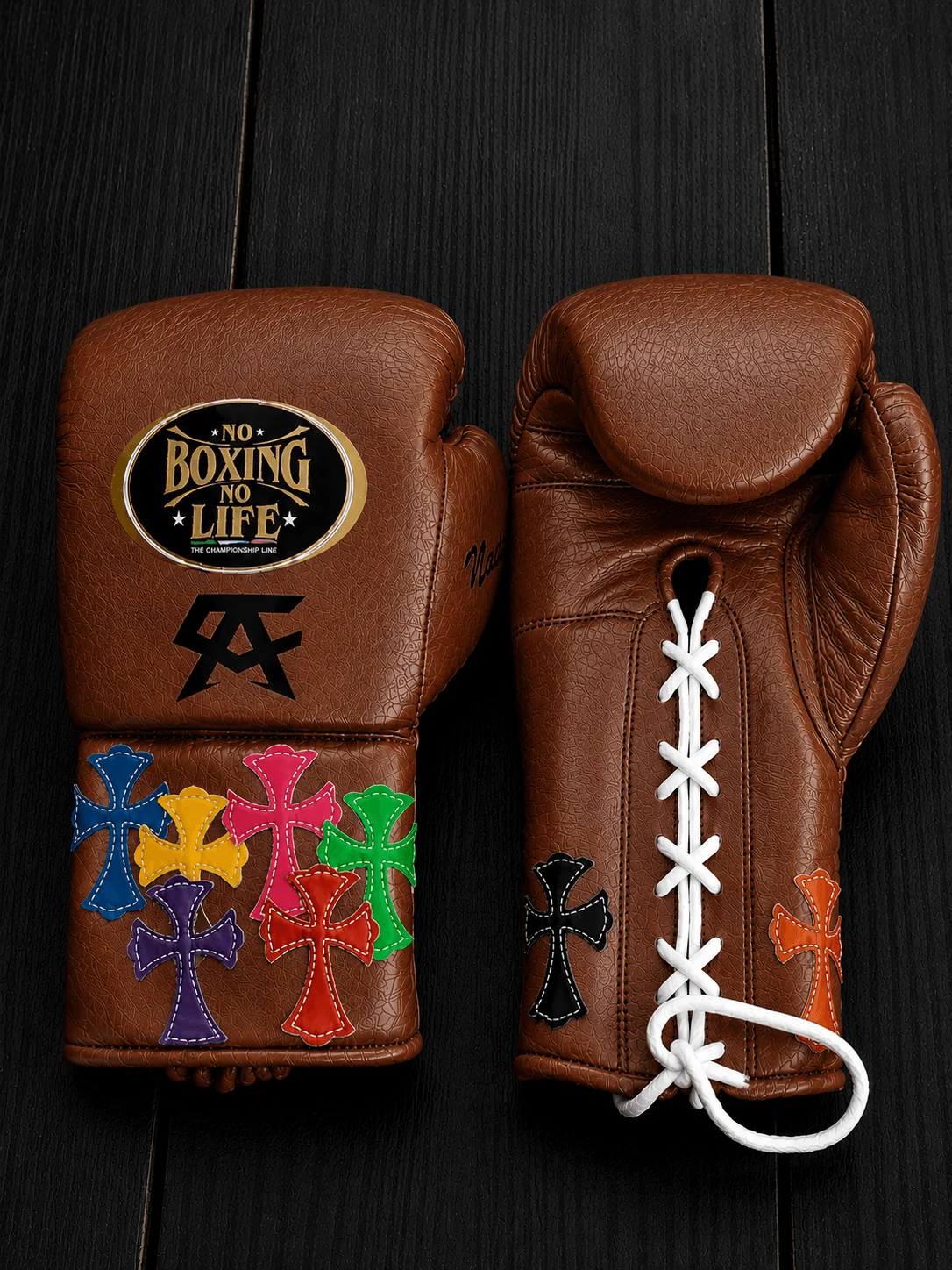 Custom No Boxing No Life (NBNL) Chrome Hearts Inspired Premium Leather Boxing Gloves | Multiple Colors Available