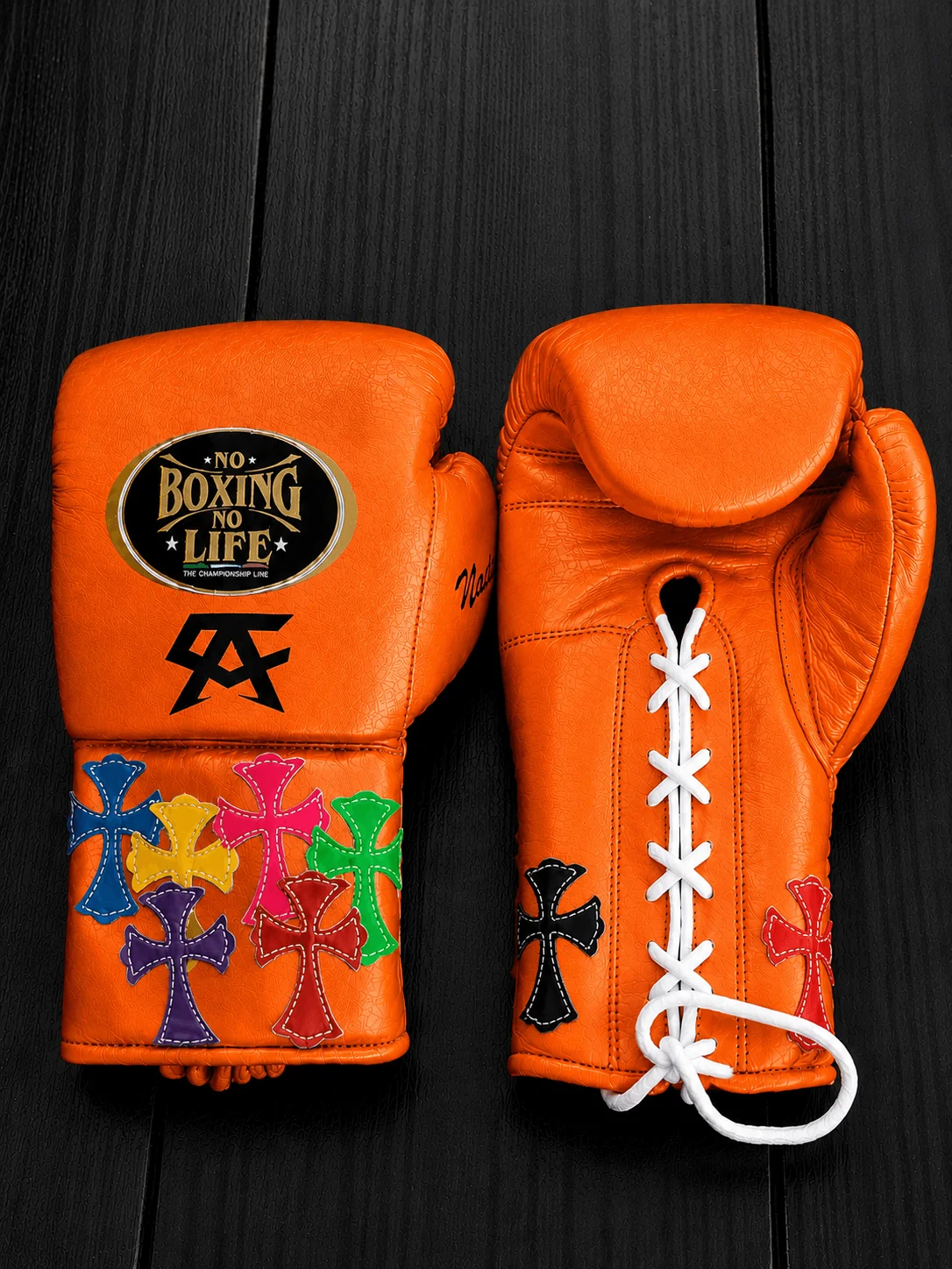 Custom No Boxing No Life (NBNL) Chrome Hearts Inspired Premium Leather Boxing Gloves | Multiple Colors Available