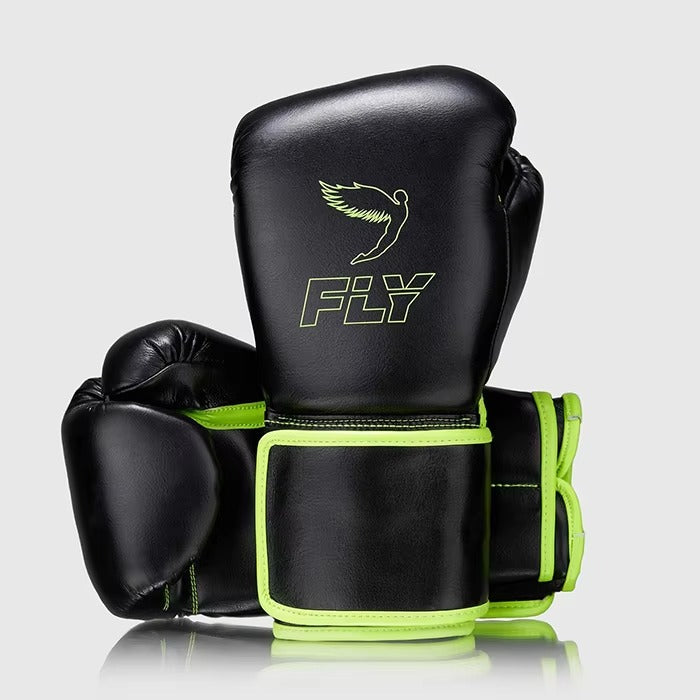 Premium Black/Green Boxing Gloves – Professional Training & Sparring Gloves