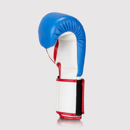 Premium Blue/White Boxing Gloves – Professional Training & Sparring Gloves