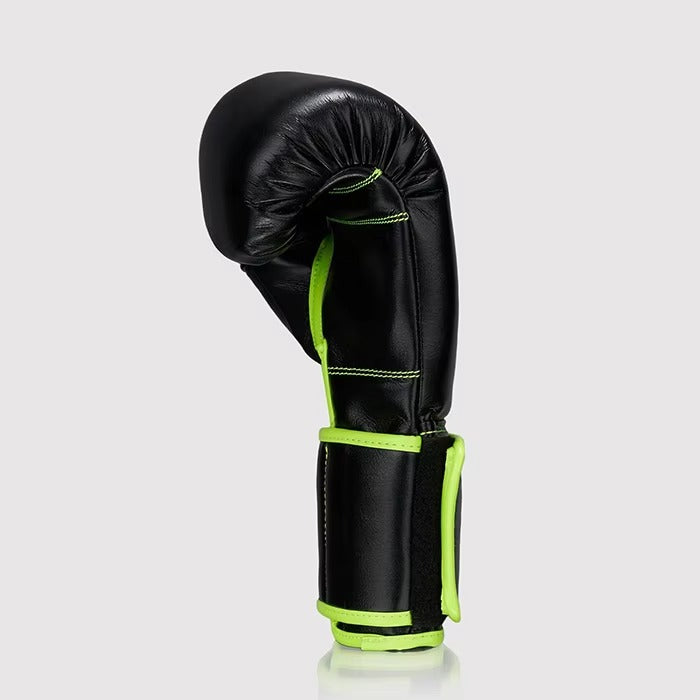Premium Black/Green Boxing Gloves – Professional Training & Sparring Gloves