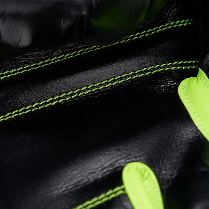 Premium Black/Green Boxing Gloves – Professional Training & Sparring Gloves