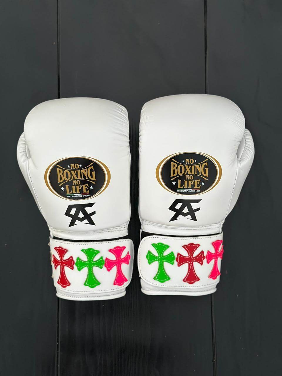 Custom No Boxing No Life (NBNL) Chrome Hearts Inspired Premium Leather Boxing Gloves | Multiple Colors Available