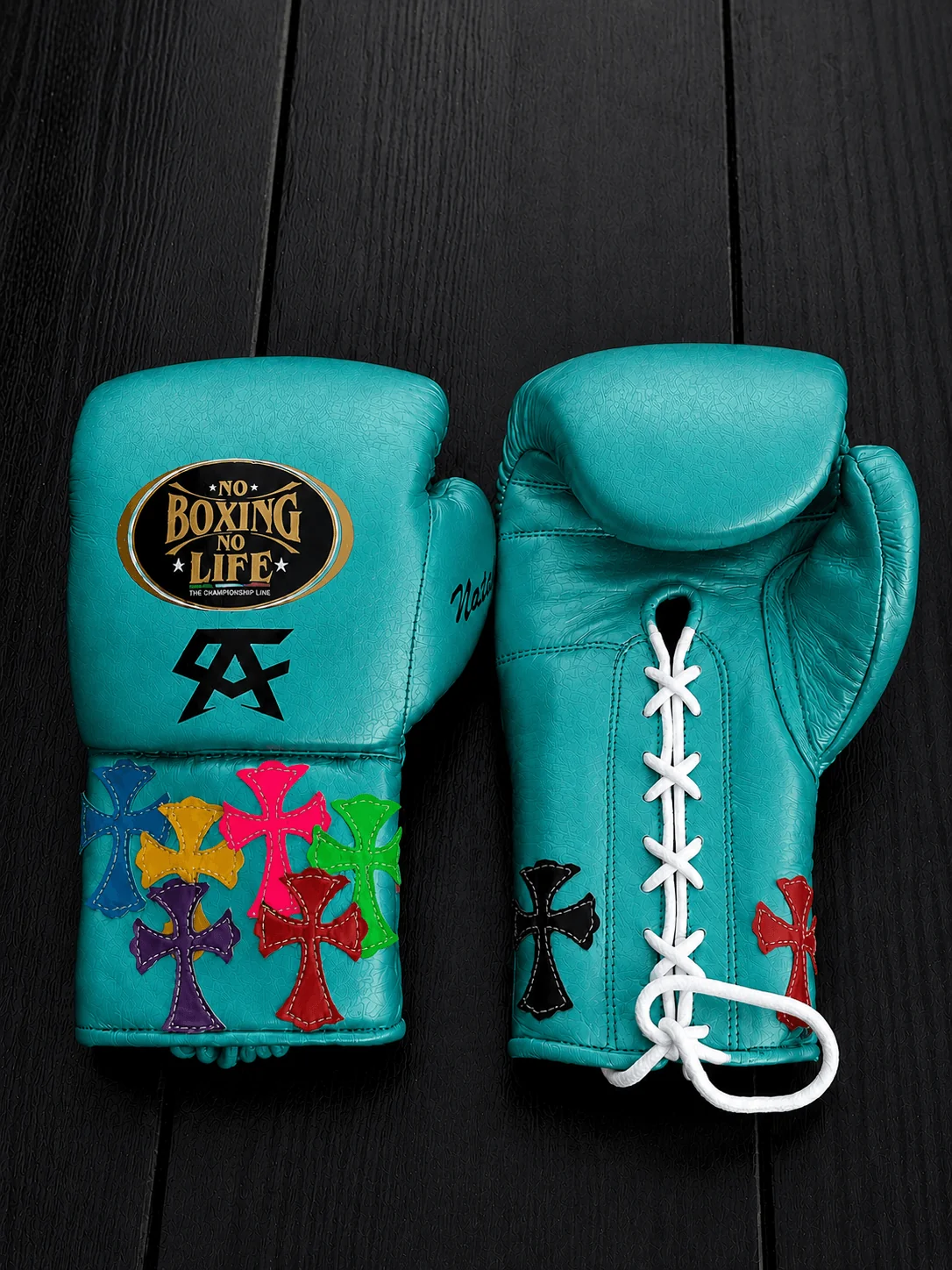 Custom No Boxing No Life (NBNL) Chrome Hearts Inspired Premium Leather Boxing Gloves | Multiple Colors Available