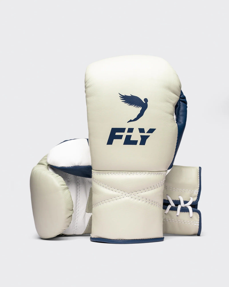 Premium White/Blue Boxing Gloves – Professional Training & Sparring Gloves