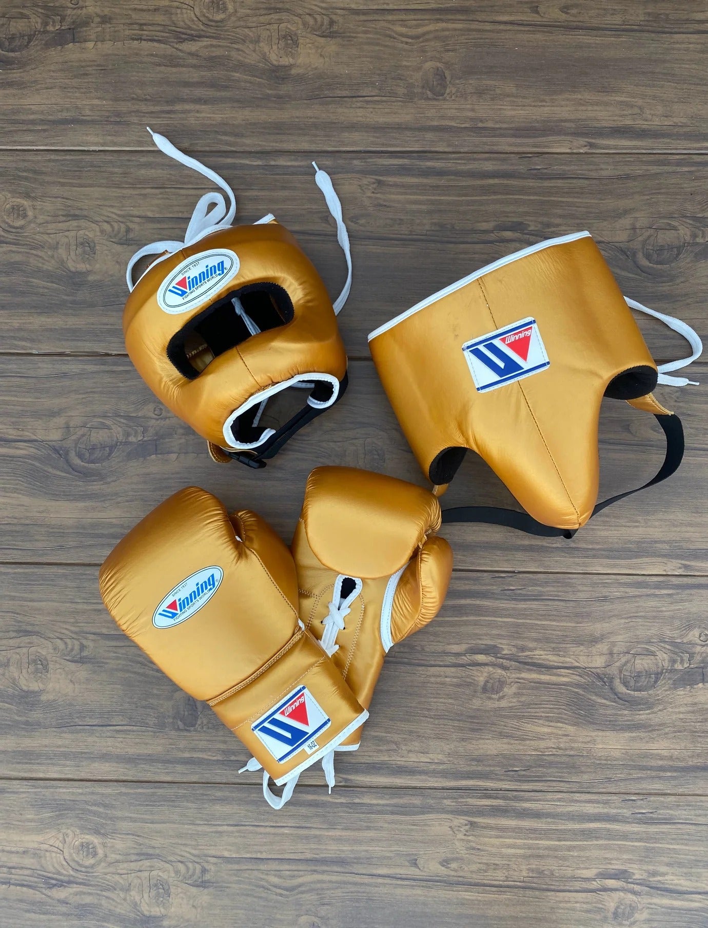 Winning Yellow Full Boxing Set – Full Face Headgear, Boxing Gloves & Training Equipment