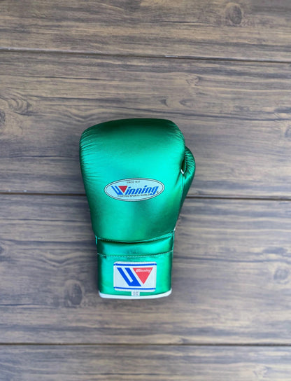 Winning Metallic Green Full Boxing Set – Full Face Headgear, Boxing Gloves & Premium Training Equipment