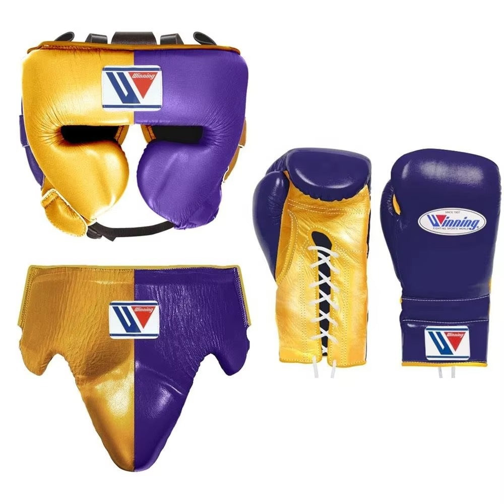 Boxing Forge Emerald Elite Boxing Set |  Leather Gloves, Headgear & Groin Guard | Pro Training & Sparring Kit