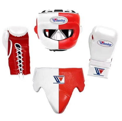 Boxing Forge Emerald Elite Boxing Set |  Leather Gloves, Headgear & Groin Guard | Pro Training & Sparring Kit
