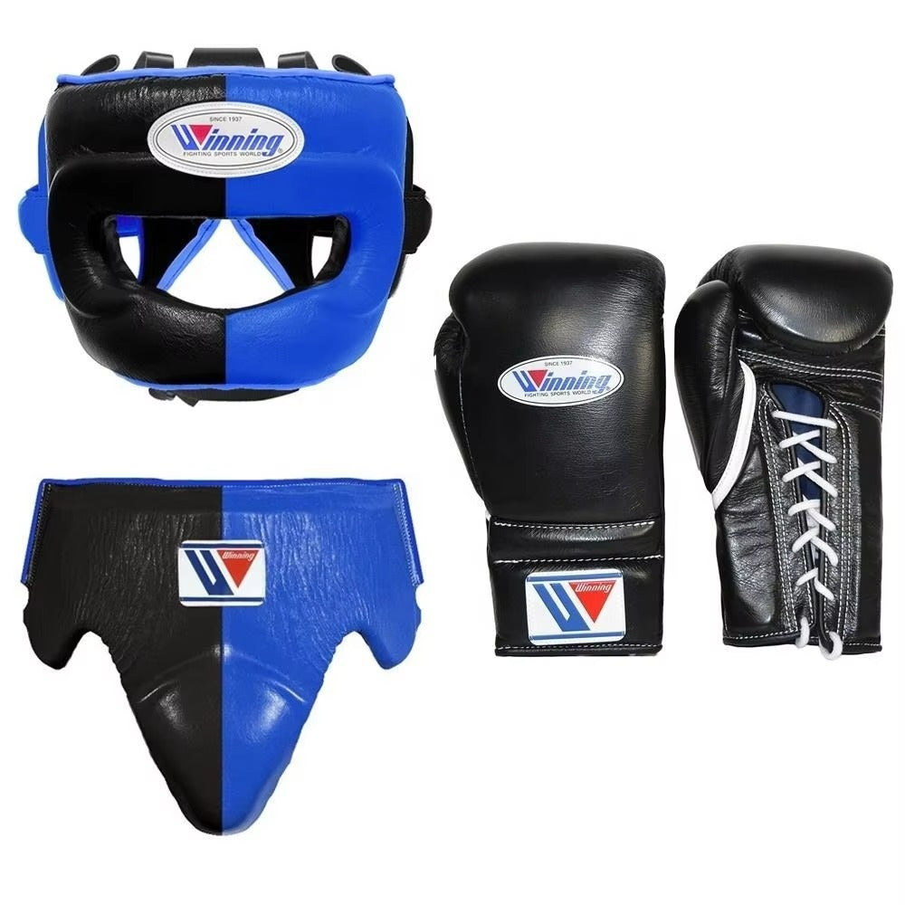 Boxing Forge Emerald Elite Boxing Set |  Leather Gloves, Headgear & Groin Guard | Pro Training & Sparring Kit