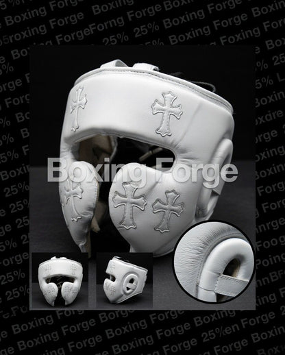 Boxing Forge Cross Series Boxing Set | Leather Gloves Headgear Groin Guard | Training & Sparring Kit