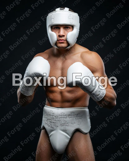 Boxing Forge Cross Series Boxing Set | Leather Gloves Headgear Groin Guard | Training & Sparring Kit