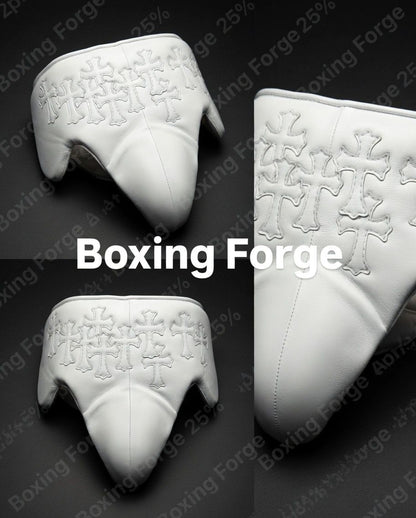 Boxing Forge Cross Series Boxing Set | Leather Gloves Headgear Groin Guard | Training & Sparring Kit